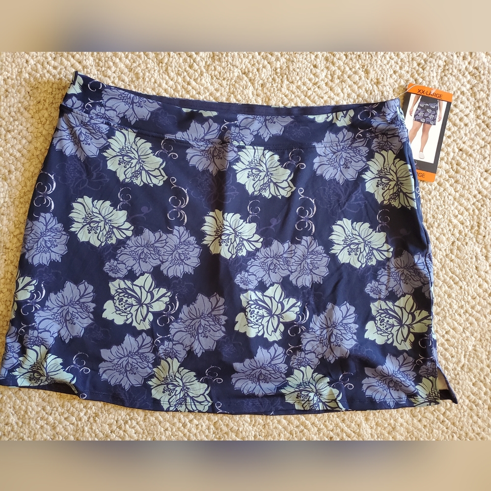 Tranquility by Colorado Clothing Ladies' Skirt Skort Blue Floral - Sz XXL - NWT